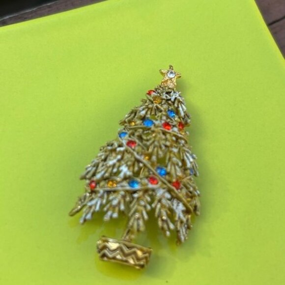 HOLIDAY🎄🎄ART Multi-Color Rhinestone Christmas Tree PIN BROOCH - Picture 5 of 7
